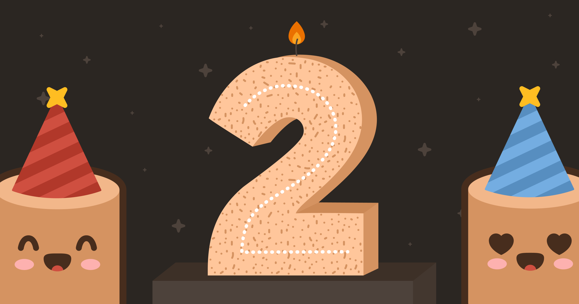 Official artwork celebrating two years of the Paçoca community.